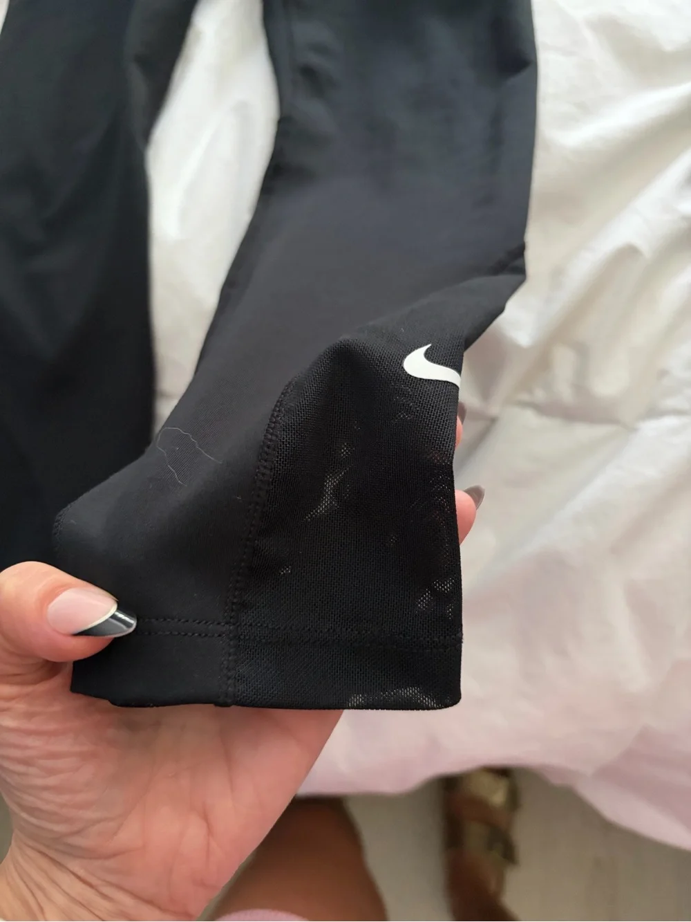 Nike Black High-Waist Performance Leggings with Mesh Detail